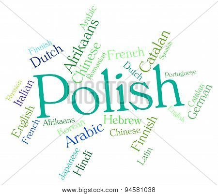Polish Language Represents Lingo Word And Translate