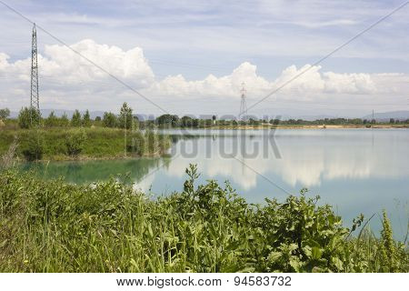 Peaceful Lake Inside Renai Park In Signa, Italy