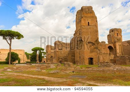 The Baths Of Caracalla In Rome, Italy