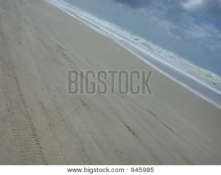 Praia durante tempestade