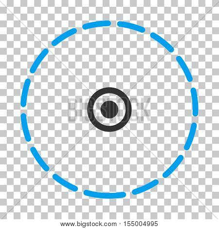 Round Area rounded icon. Vector pictograph style is a flat bicolor symbol, blue and gray colors, chess transparent background.