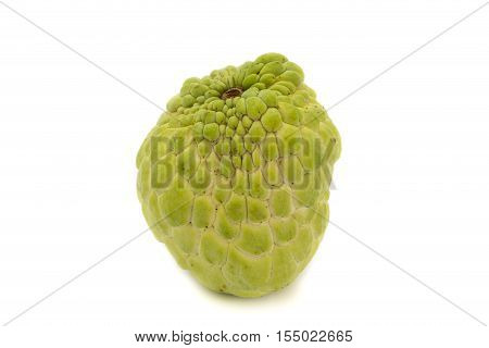 Sugar apple or custard apple annona sweetsop isolated on white background is native fruit of thailand
