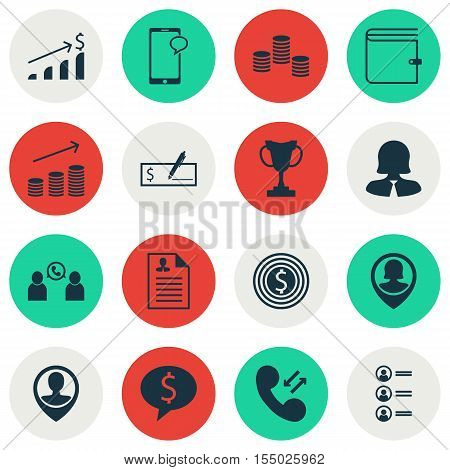 Set Of Human Resources Icons On Messaging, Employee Location And Phone Conference Topics. Editable V