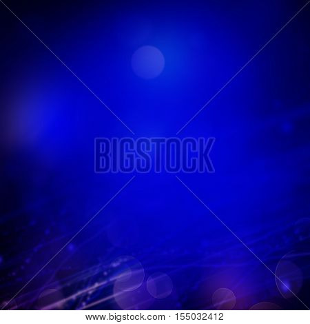 abstract background blue bokeh circles holiday card.