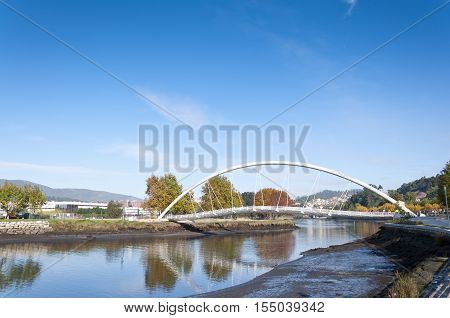 Footbridge over Lerez river, in Pontevedra, Galicia, Spain