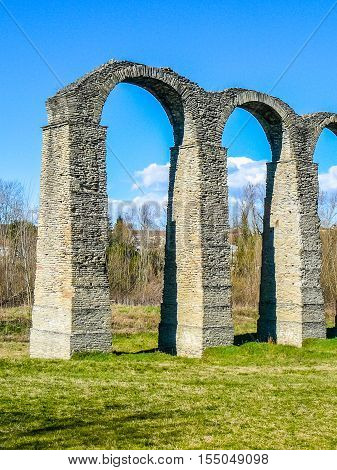 Hdr Roman Aqueduct In Acqui Terme