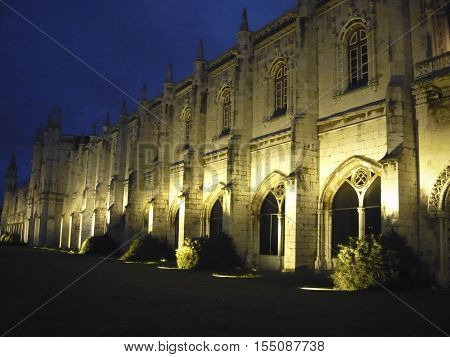 abbey evening light, pointed arches and arched windows