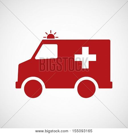 Isolated Ambulance Furgon Icon With   The Swiss Flag