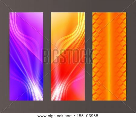 Vertical Banner Set Design Element Background Glow Abstract Shape08