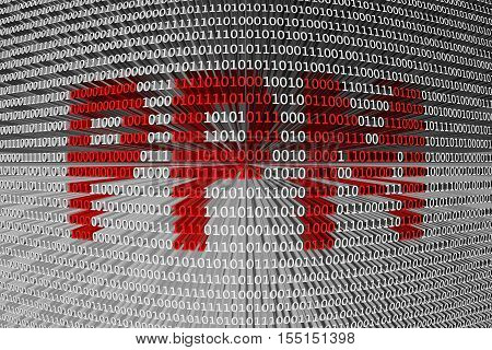 PPM in the form of binary code, 3D illustration