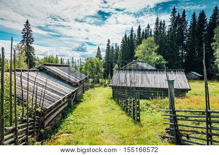 Nice view of a Swedish hill farm. remote located with no comfort what so ever.