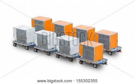 Airfreight Box Cargo Packed Isolated On White.