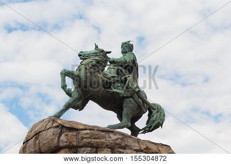 Monument to Bogdan Khmelnitsky on Sofia square. Kiev Ukraine