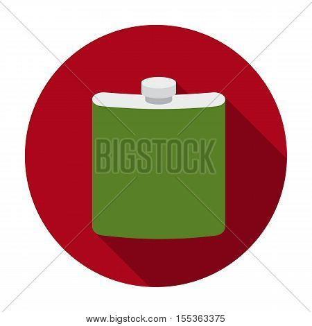 Hip flask icon in flat style isolated on white background. Hunting symbol vector illustration.