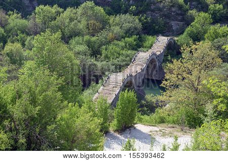 Kalogeriko triple arched stone bridge, Epirus, Greece