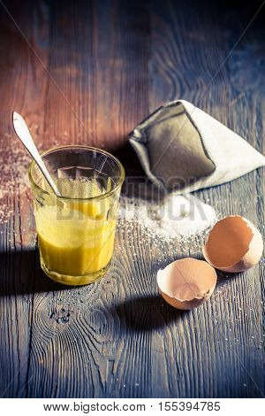 Simple Dessert Made ​​of Egg Yolks And Sugar