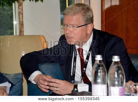 Bled, Slovenia. September 6th 2016. Stefan Fule former European Commissioner for Enlargement and ENP during the meeting