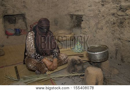 Omani Lady In Her Kitchen