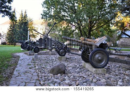 Cannon / Slovakia Banska Bystrica 28 September 2014 Memorial Military equipment of World War 2