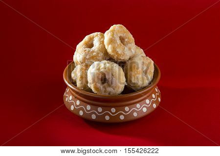 Indian Traditional Sweet Food Balushahi in Clay Pot