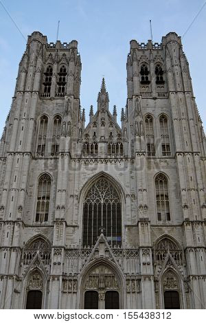 St Michael and St Gudula Cathedral, Brussels. BELGIUM.