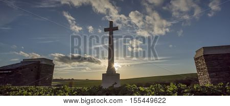 First World War British Cemetery on The Somme battlefield, France