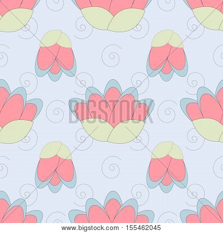 vector lotus pattern in gentle colors for your design
