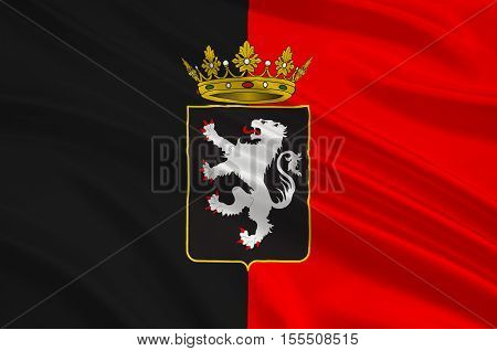 Flag of Aosta Valley is a mountainous semi-autonomous region in northwestern Italy. 3d illustration