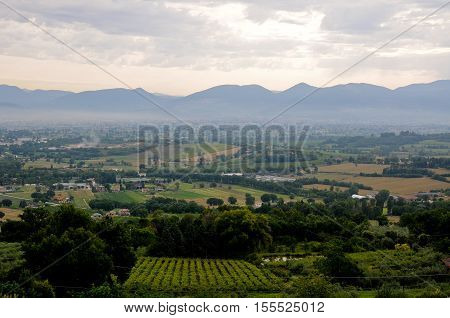 hills in the beautiful Marche countryside near matelicaitaly