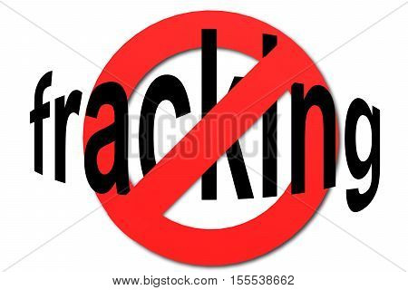 Stop Fracking Sign In Red