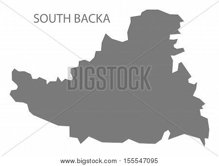 South Backa Serbia Map grey vector illustration high res