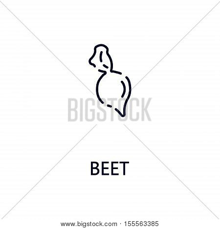 Beet flat icon. Single high quality outline symbol of vegetable for web design or mobile app. Thin line signs of beet for design logo, visit card, etc. Outline pictogram of beet.