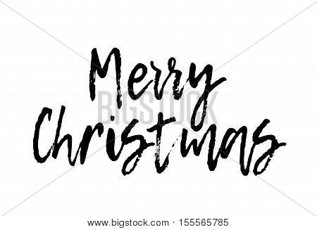 Merry Christmas Greeting Card - Merry Christmas Letter Background Postcard Calligraphy Typography Illustration Vector Stock