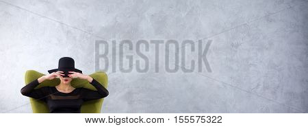 Mysterious Woman In Elegant Dress