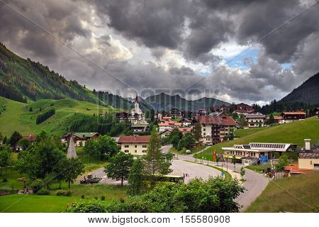 Amazing alpine scenery from the town of Berwang, Austria
