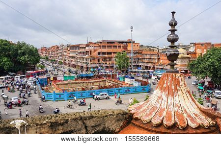 View To Old Jaipur City (pink City) In India