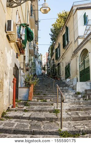 Discesa Petraio pedamentina stair in Naples Italy