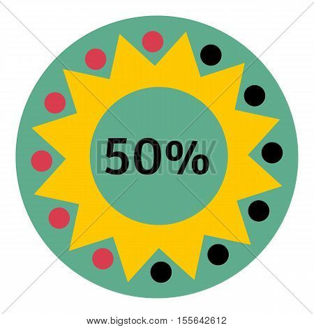 Web preloader 50 percent icon. Flat illustration of web preloader vector icon for web design