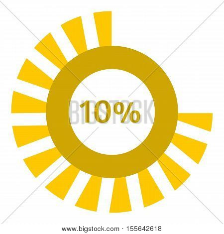 Web preloader 10 percent icon. Flat illustration of web preloader vector icon for web design