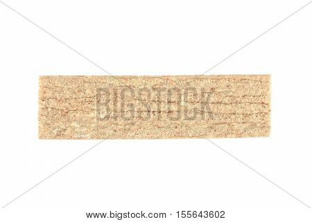 Bread crisp with wheat bran isolated on white background