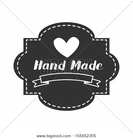 Hand Made label, handmade crafts workshop, vector illustration