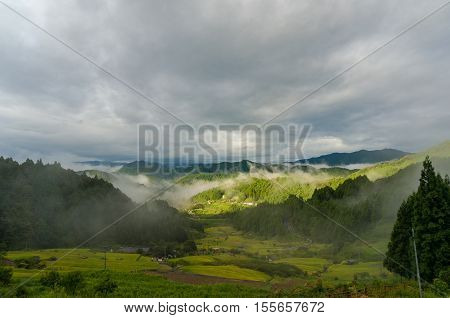 Beautiful Landscape Of Japanese High Mountain Countryside