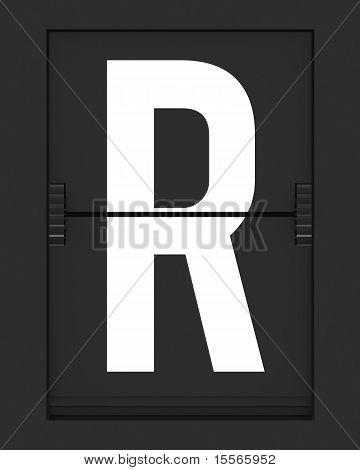 Letra R da placa calendário mecânico