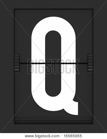 Q letra da placa calendário mecânico
