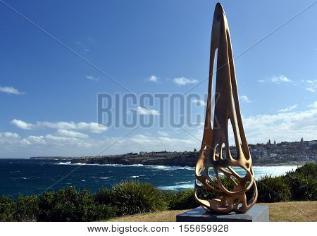 Sydney Australia - Oct 23 2016. Seung-Hwan Kim: From the Nest. Sculpture by the Sea along the Bondi to Coogee coastal walk is the world's largest free to the public sculpture exhibitions.