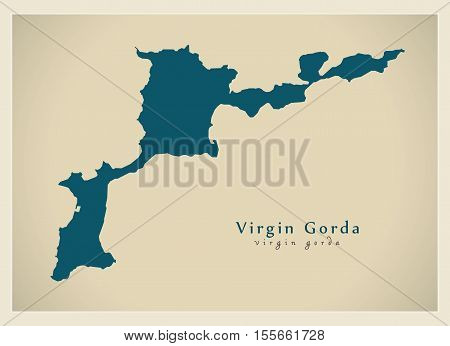 Modern Map - Virgin Gorda VG vector illustration