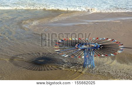 Sydney Australia - Oct 23 2016. Rebecca Rose: In Awe. Sculpture by the Sea along the Bondi to Coogee coastal walk is the world's largest free to the public sculpture exhibitions.