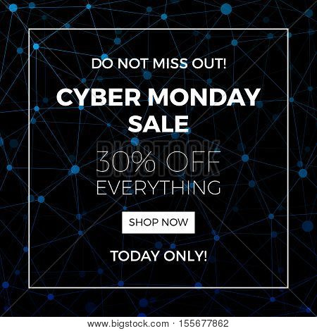 Cyber monday concept design for banner, flyer and advertisement, vector illustration.