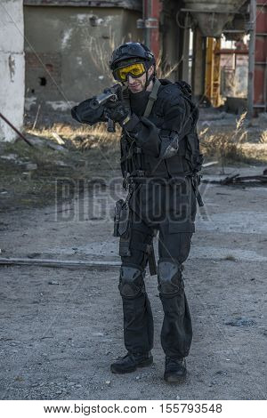 Russian Special Forces Training At A Military Training Ground.