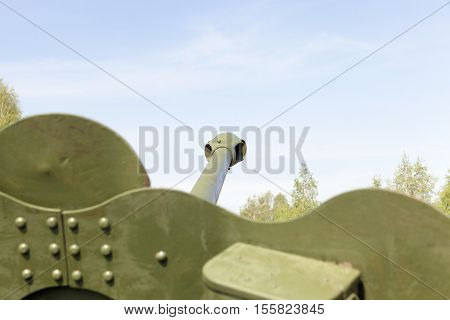 photographed close-up of the old non-working gun for combat operations